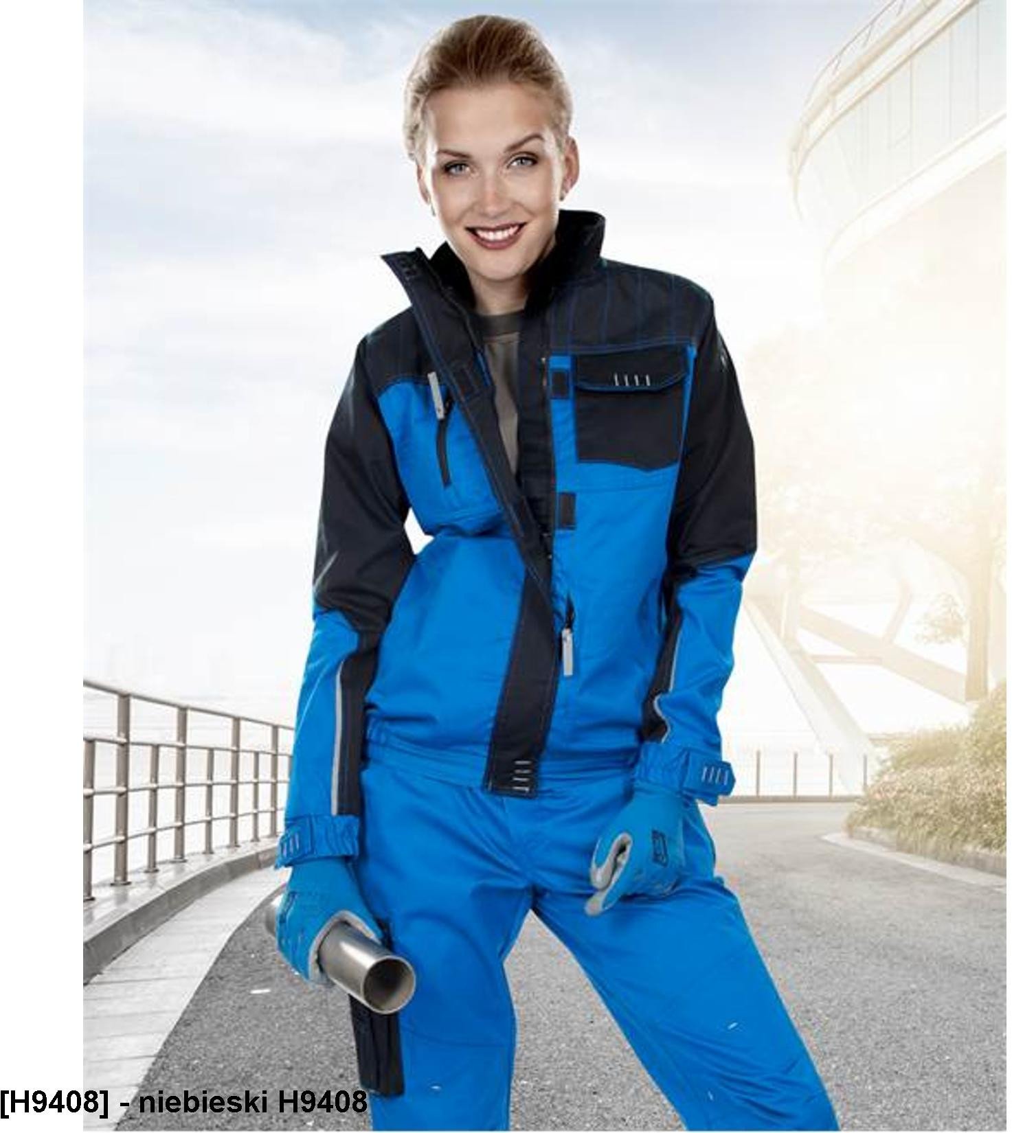 DAMSKA BLUZA ROBOCZA H9316 - ARDON damski fason i sylwetka 35% bawełna, 65 % poliester - niebieski H9408 5XL