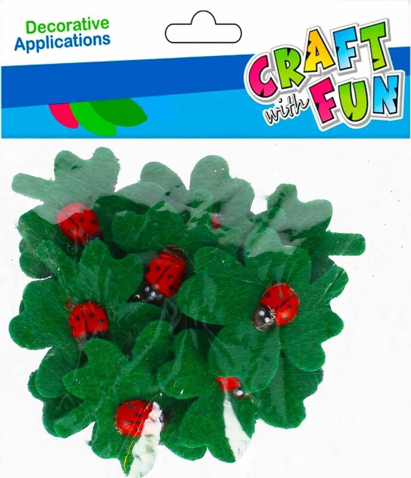 Craft with Fun Ozdoba filcowa samoprzylepna biedronka/liść 12szt