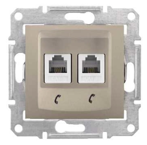 Schneider Electric Gniazdo telefoniczne 2xRJ11 satyna - SDN4201168