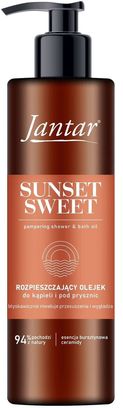 JANTAR Rozpieszczający Olejek pod prysznic i do kąpieli z esencją bursztynową i ceramidami - Sunset Sweet 400 ml