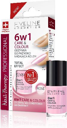 Eveline Nail Therapy Lakier odżywka 6w1 Care & Colour Rose 5ml