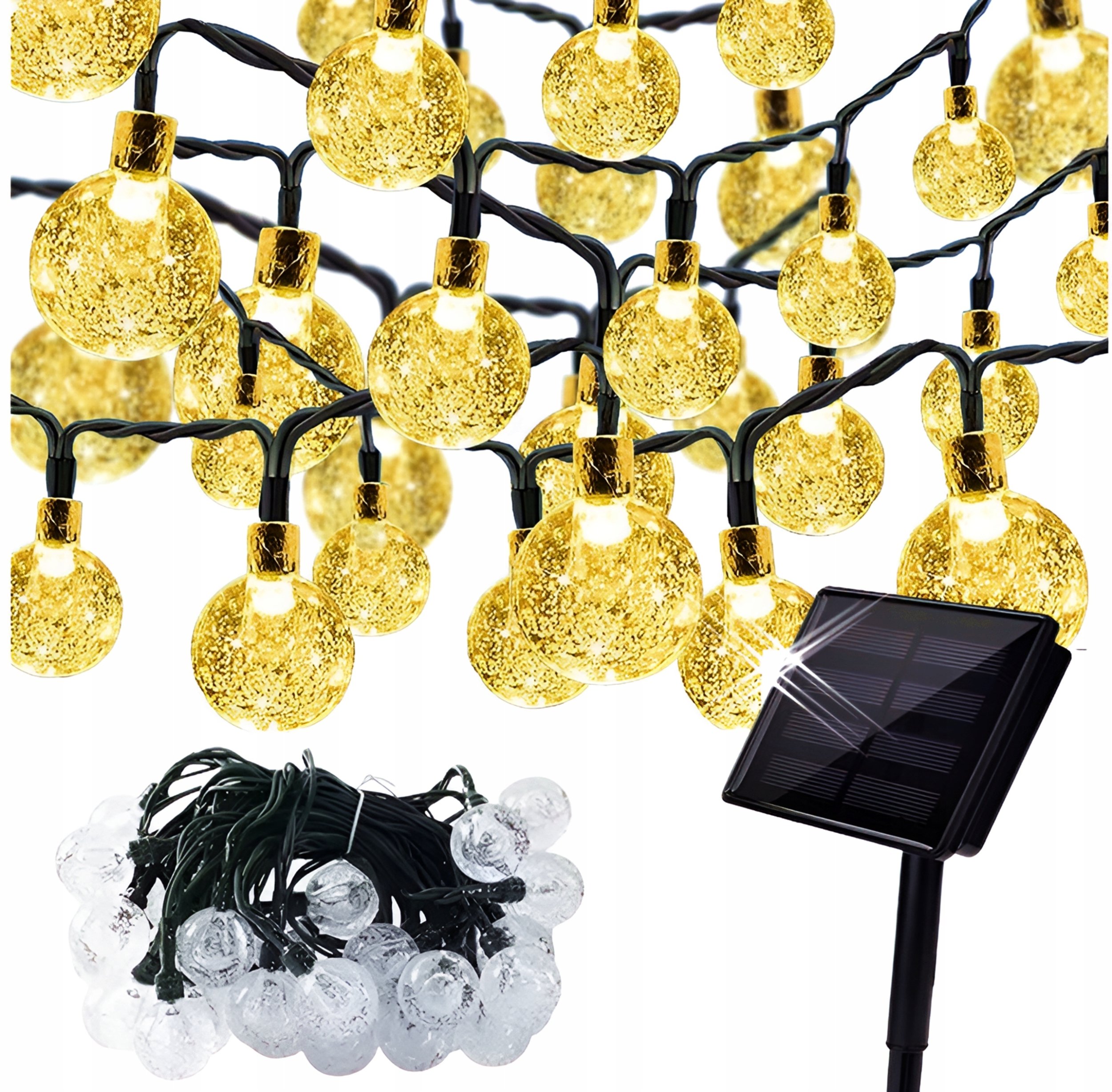 Girlanda Solarna Lampki Ogrodowe Łańcuch 40 Led