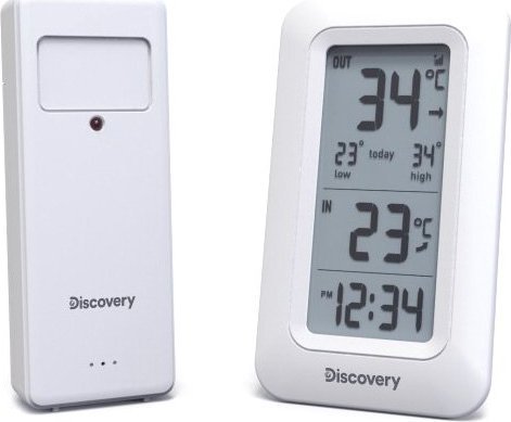 Stacja pogodowa Discovery Stacja meteorologiczna Discovery Report W10 z zegarem
