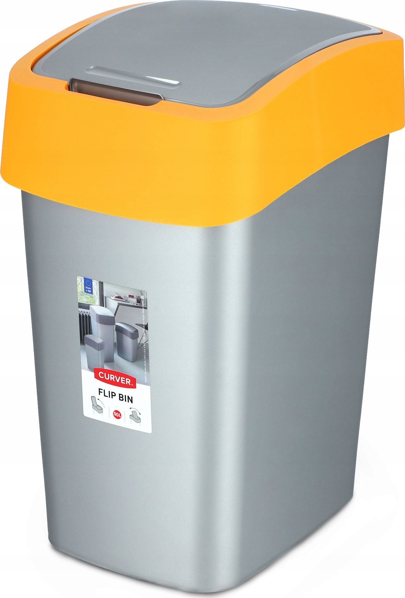 Kosz na śmieci Kadax uchylny szary