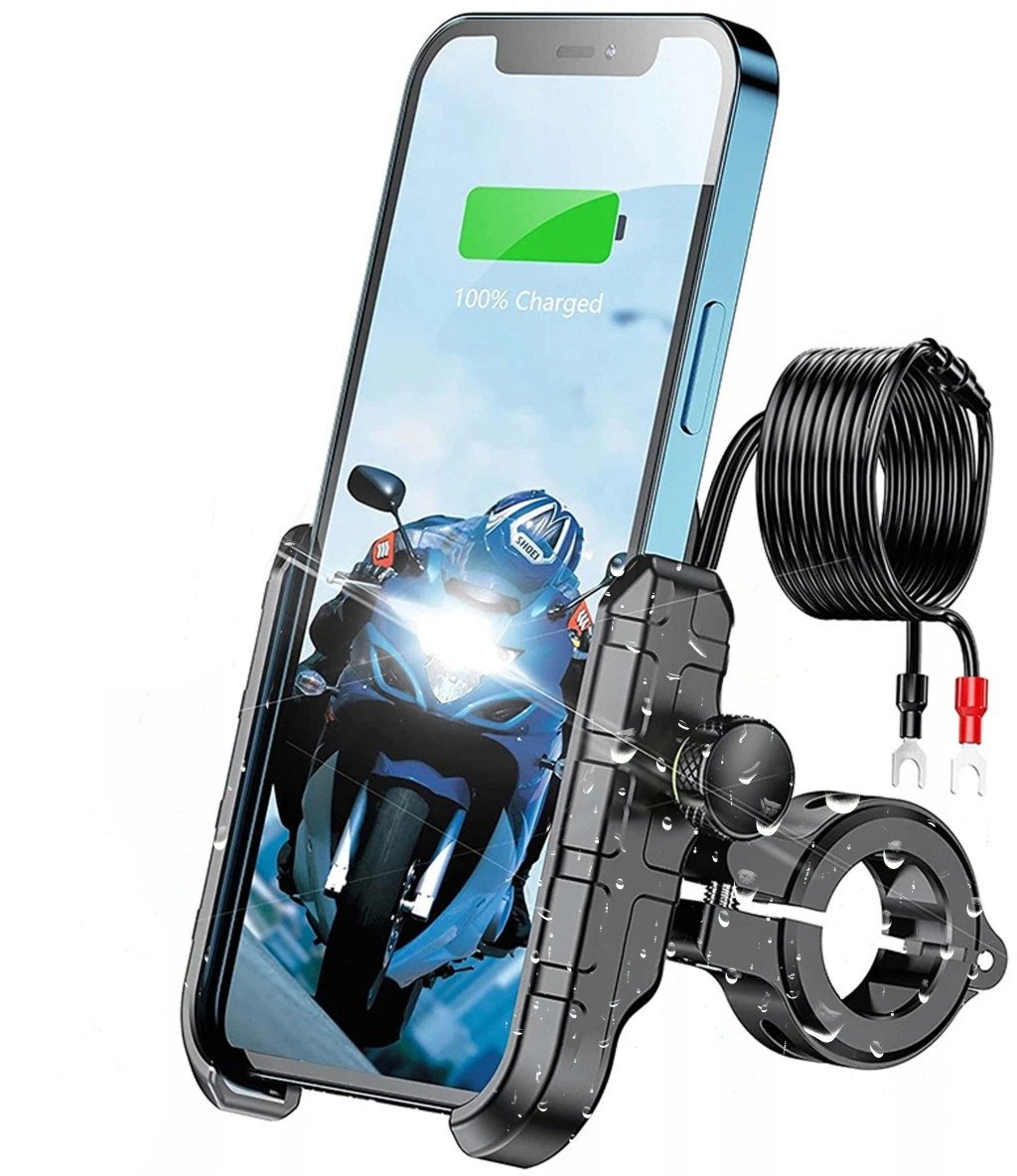 Uchwyt motocyklowy z ładowarką indukcyjną USB QC 3.0 Kewig KWG-M8 czarny