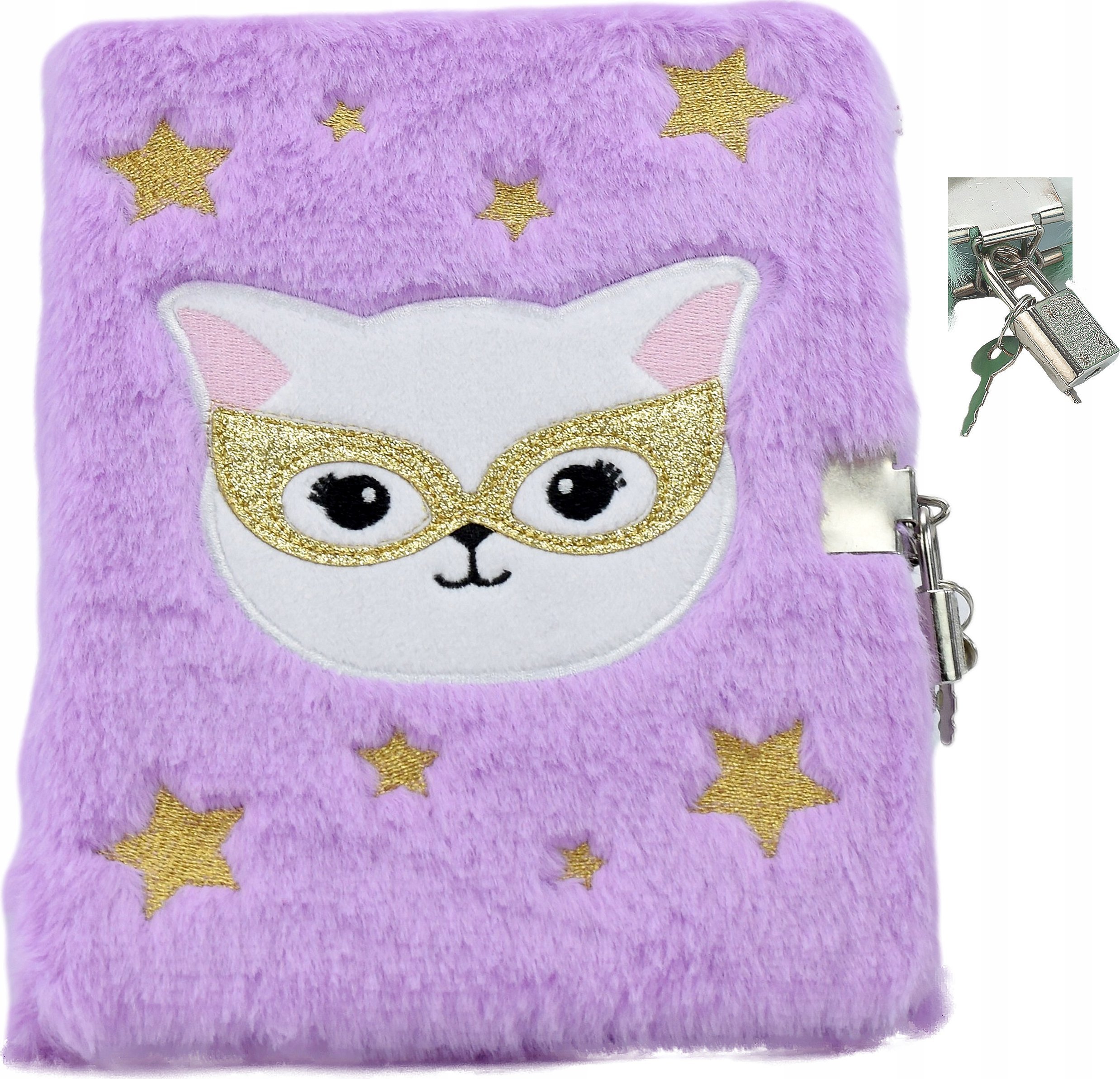 Skleplolki PLUSZOWY NOTES Z KŁÓDKĄ PAMIĘTNIK ZESZYT NOTATNIK A5 DUŻY MIŚ ZABAWKI