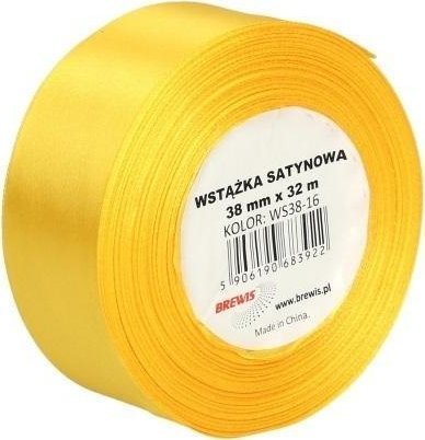 BREWIS Wstążka satynowa żółta 38mmx32m