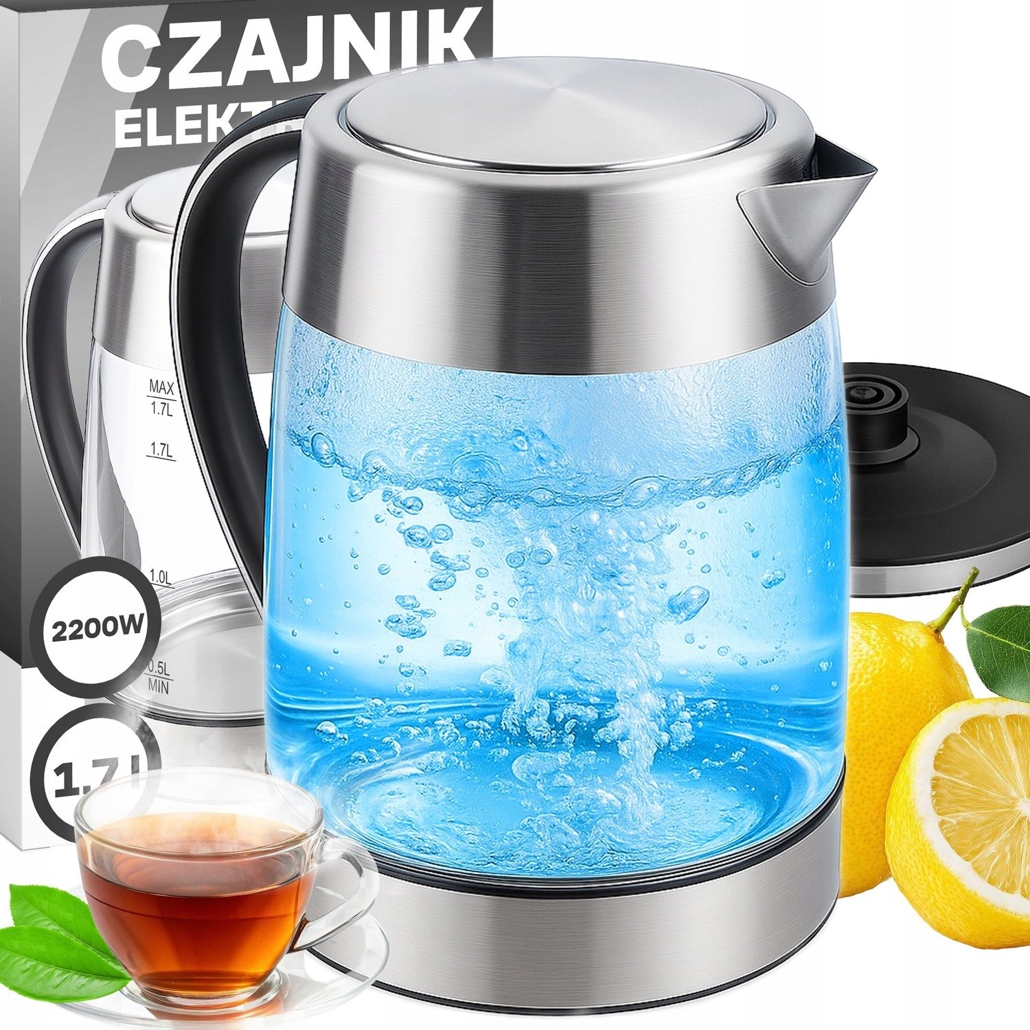 Czajnik Retoo Czajnik elektryczny OR1302 2200 W 1,7 l bezbarwny