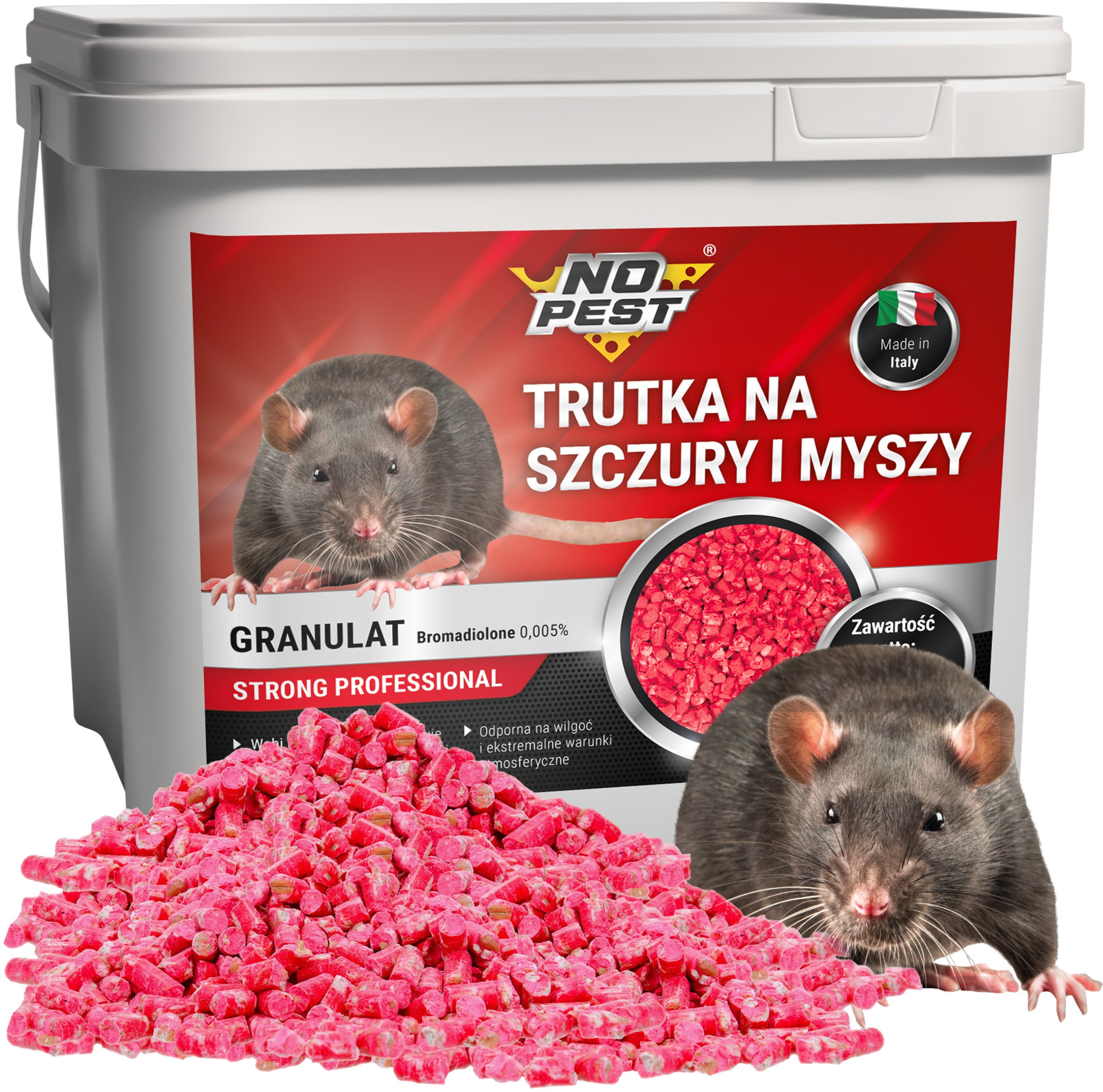 NO PEST Trutka na Szczury i Myszy Trucizna Środek Pellet Granulat Bromadiolon 3kg