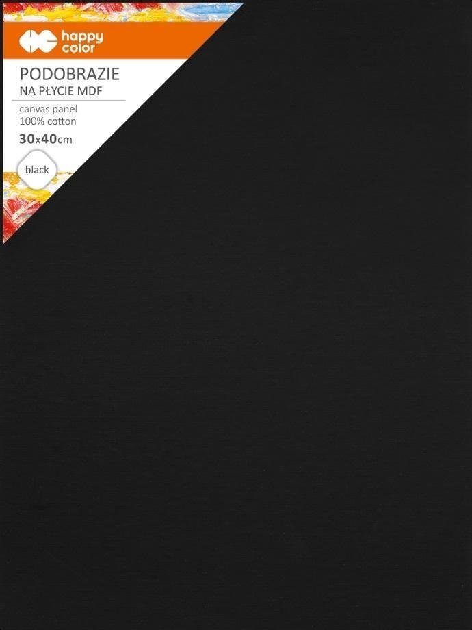 GDD Podobrazie bawełniane 30x40cm czarne HAPPY COLOR