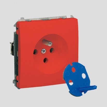 Kontakt-Simon Gniazdo pojedyncze DATA z/u 16A IP20 z kluczem uprawniającym czerwone - BMGD1.01/22