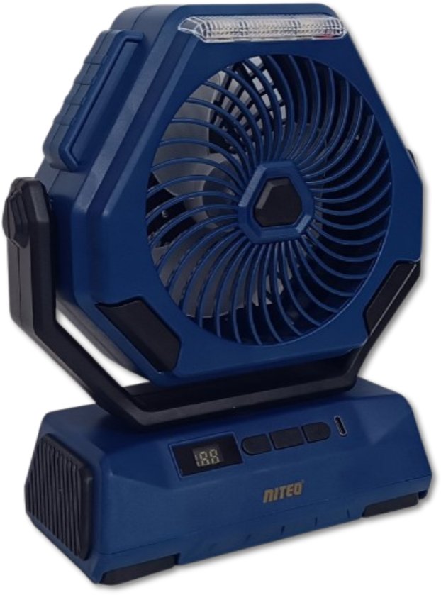 Wiatrak - Wentylator warsztatowy akumulatorowy - Niebieski