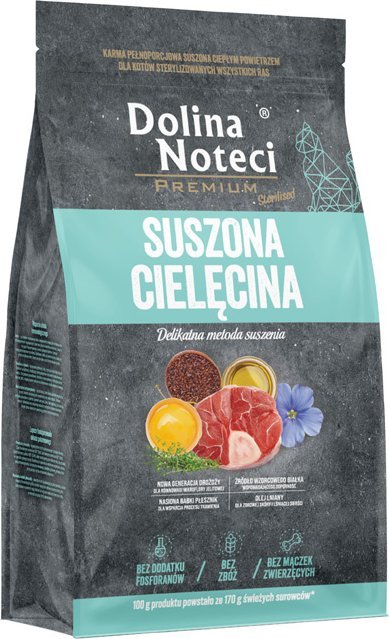 Dolina Noteci Premium Karma suszona dla sterylizowanych kotów wszystkich ras cielecina 2 kg