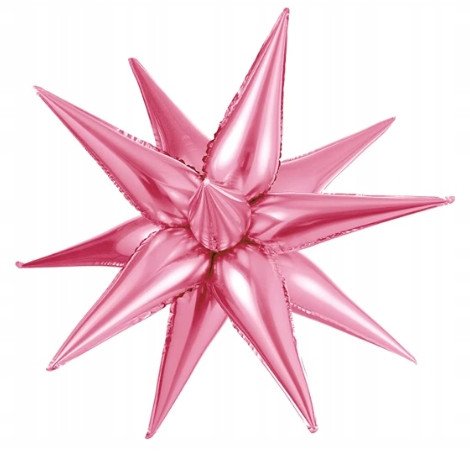 Balon Foliowy Różowa Gwiazda 3D Duża ok 55 cm