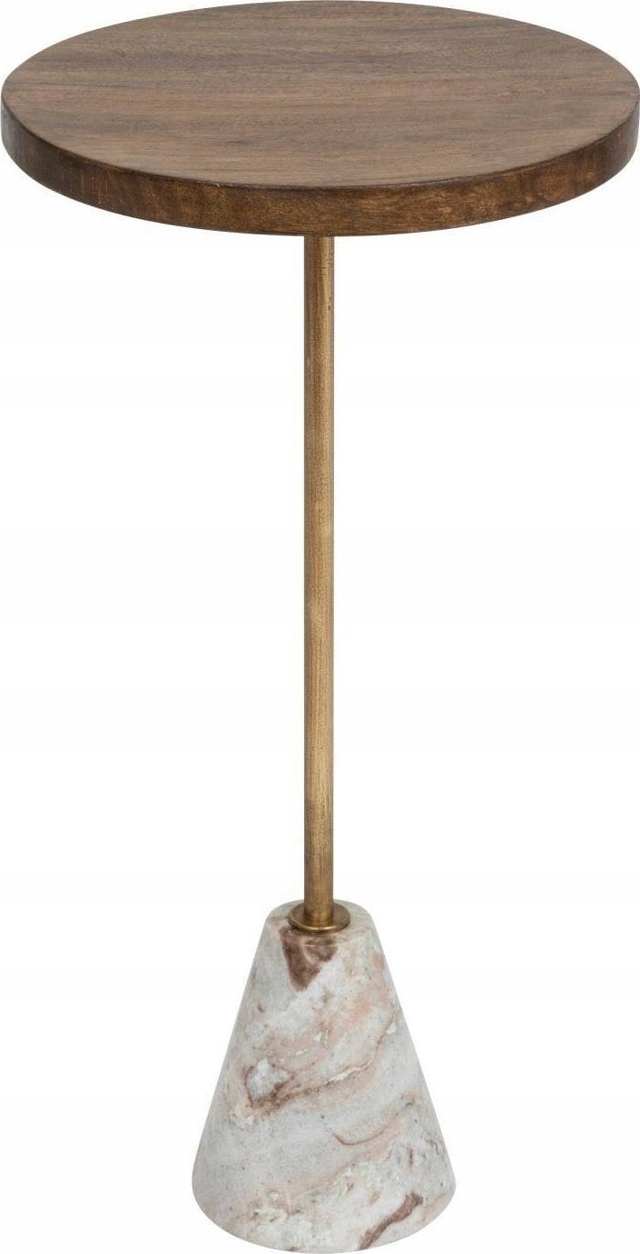 Atmosphera Stolik kawowy marmur i drewno, Ø 35,5 cm