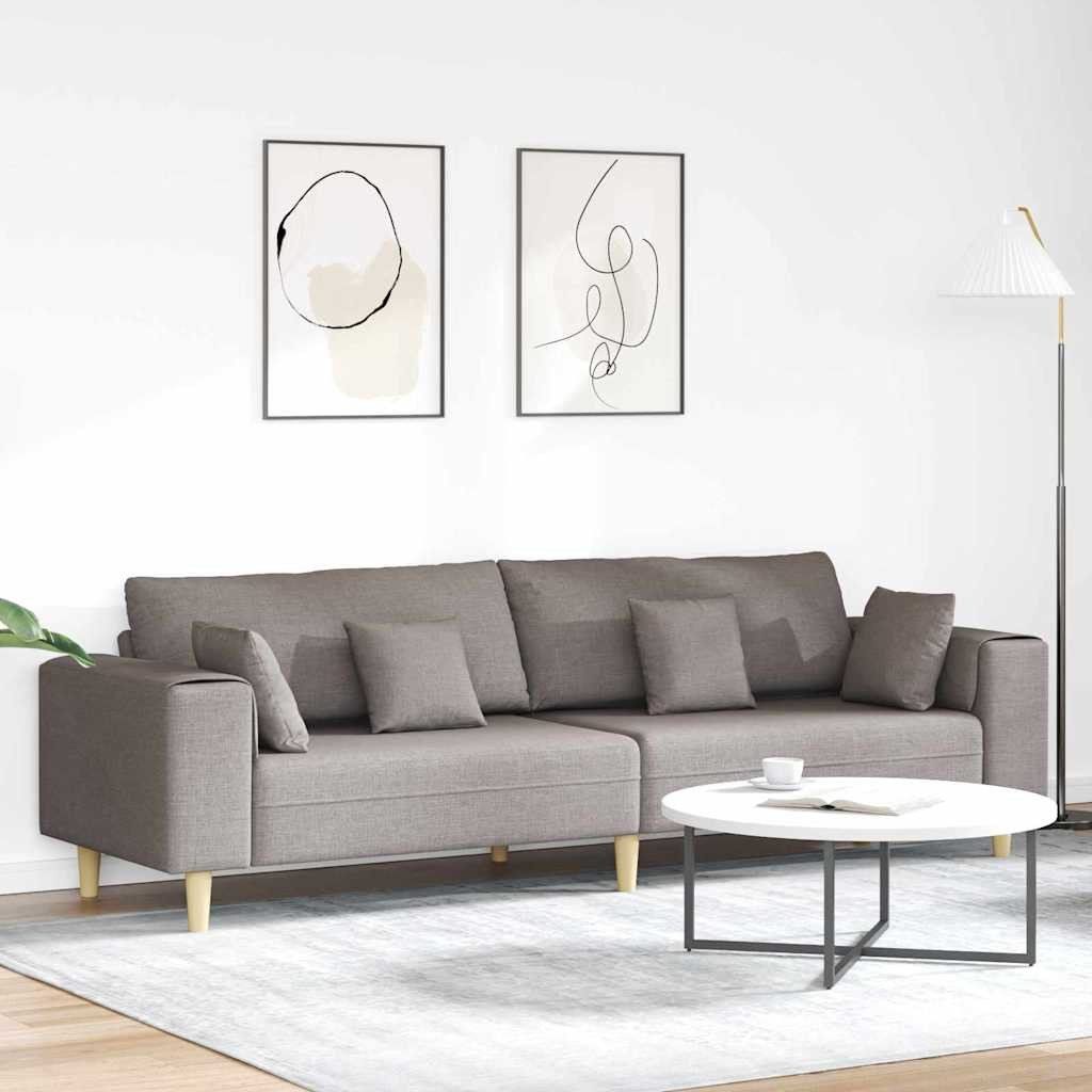Sofa materiałowa z poduszką Ciemnoszary 208 cm tkanina