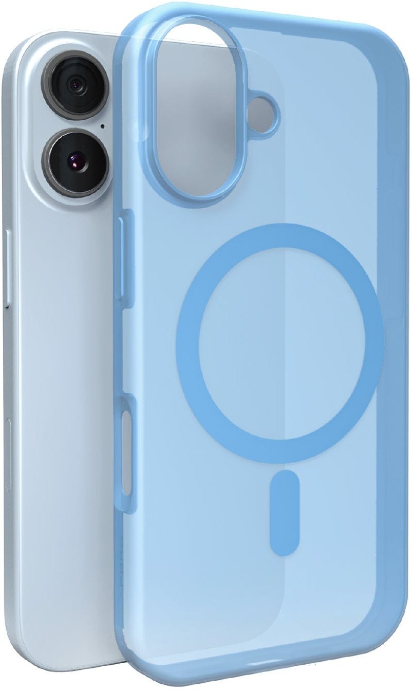 Etui silikonowe Puro Daylight kompatybilne z Magsafe na iPhone 17 - półprzezroczyste niebieskie