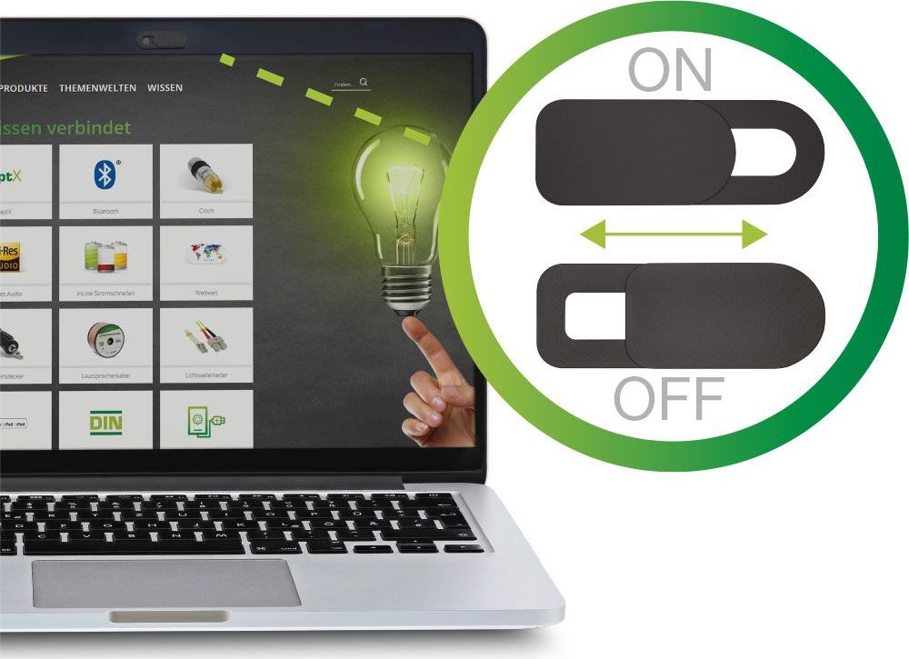 InLine Zakrywacz InLine do kamery internetowej w laptopie - czarny - 2 sztuki