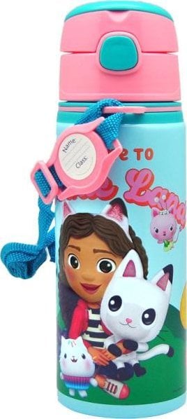 Bidon aluminiowy z uchwytem 600ml Koci Domek Gabi. Gabby's Dollhouse GD00010 Kids Euroswan butelka na wodę