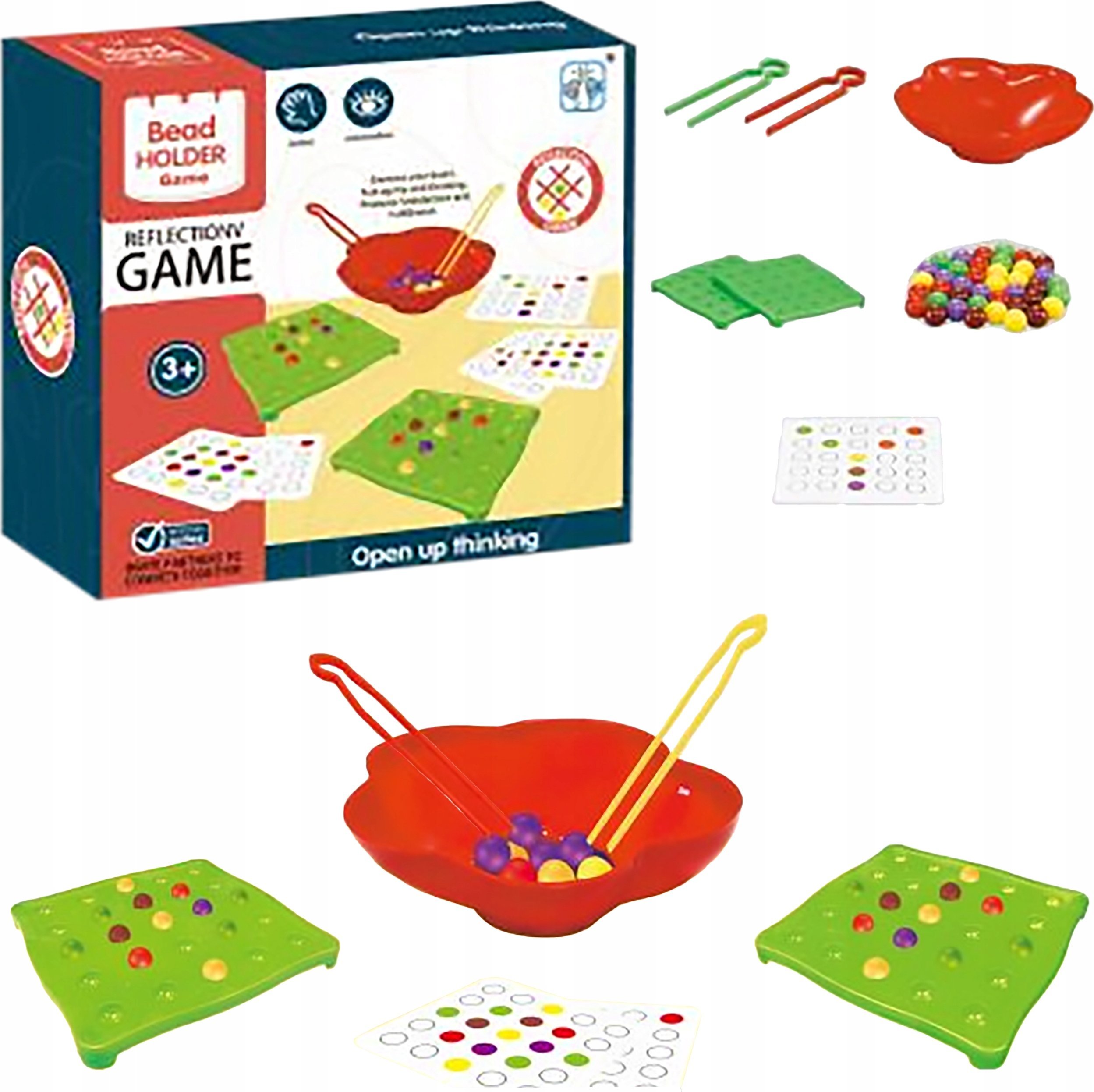 Edukacyjna gra na refleks Karty, Układanka, Kolorowe kulki + 30 kart