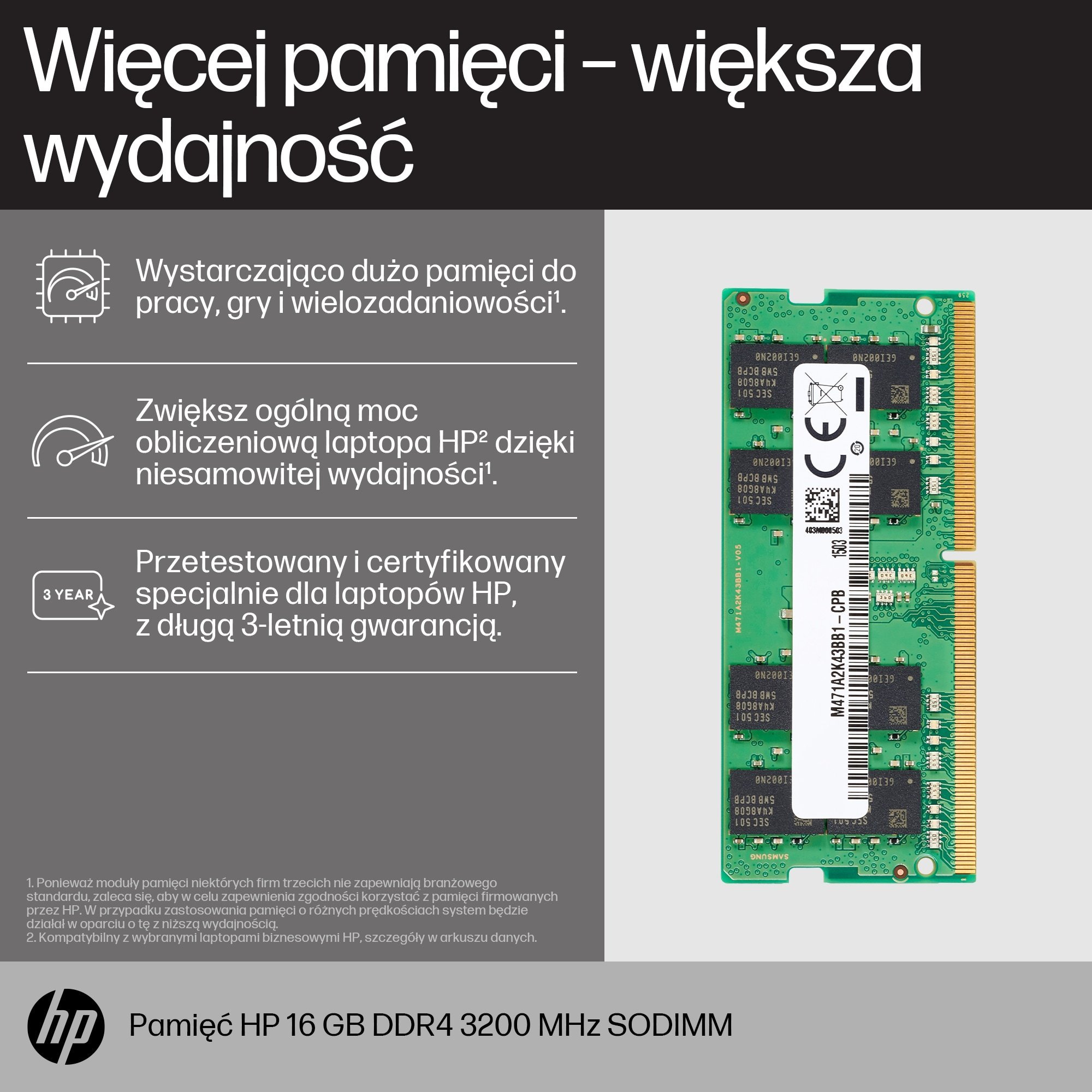 Pamięć do laptopa HP Pamięć 16GB DDR4 3200 8C4X9AA