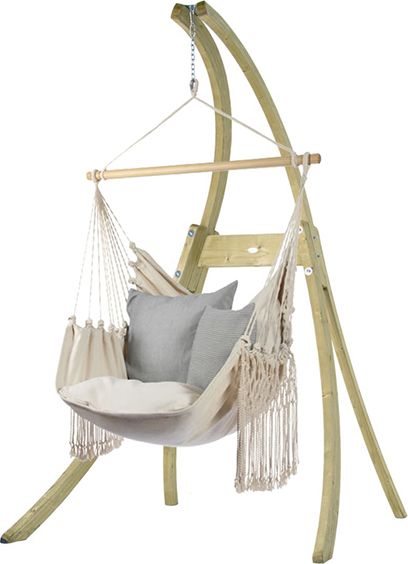 Koala Zestaw hamakowy: fotel HC10-C ze stojakiem drewnianym Atlas, ecru HC10-C-AT