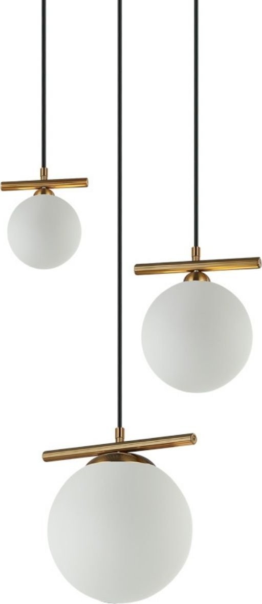 Lampa wisząca Italux Potrójna lampa wisząca Merseta PND-463323A-BRO+W Italux balls antyczny brąz