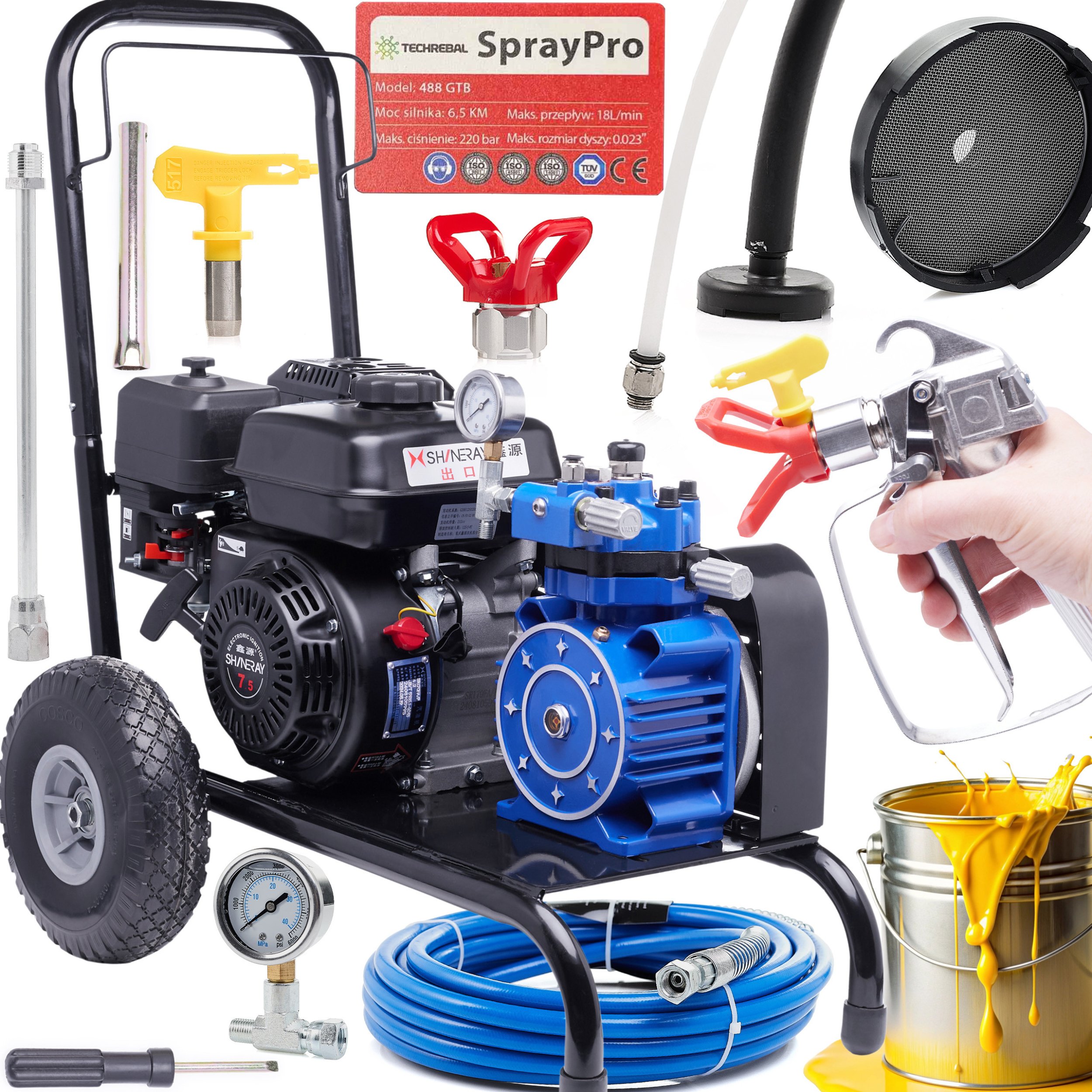 Agregat Malarski Spalinowy Benzynowy Membranowy 488 GTB 6,5KM 18L/min
