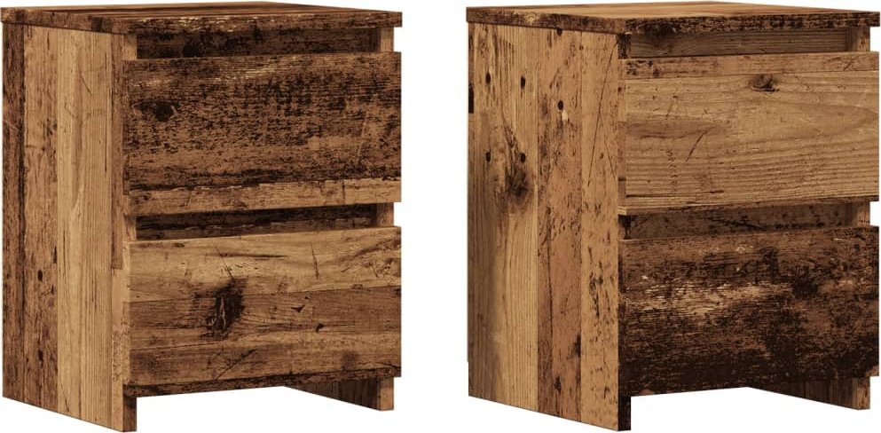 vidaXL vidaXL Szafki nocne, 2 szt., stare drewno, 30x30x40 cm