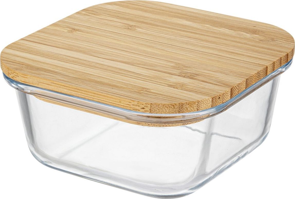 Florina Szklany pojemnik z bambusową pokrywką do przechowywania żywności Florina Clavato 770 ml