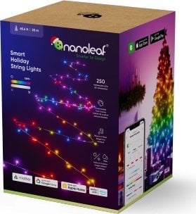 Lampki choinkowe Nanoleaf Nanoleaf Holiday String Light - świąteczne lampki choinkowe wenętrzne/zewnętrzne 20m (250 LED w tym kontroler) (technologia