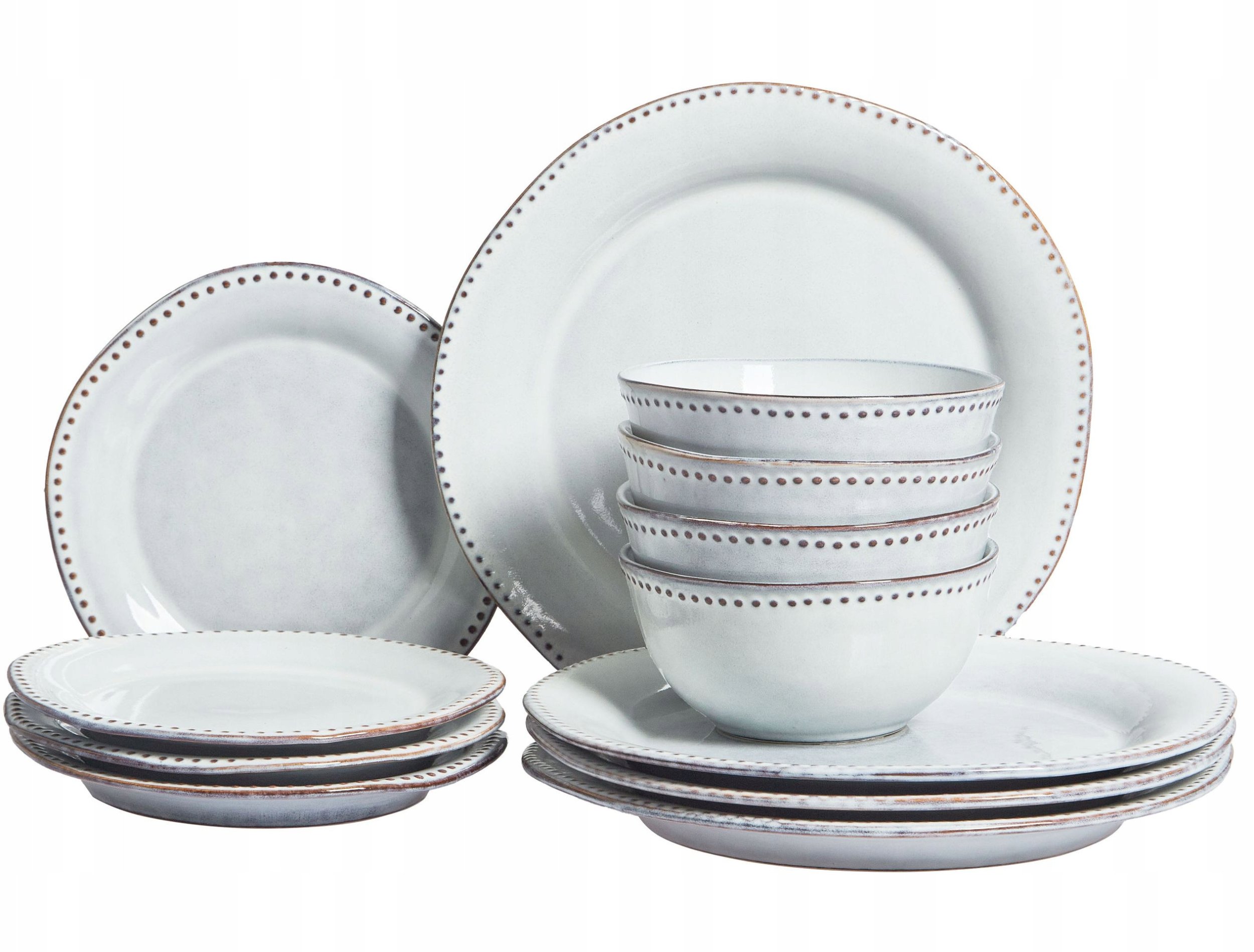 Zastawa stołowa 12-częściowa CHERVIL Kamionka Błękitny