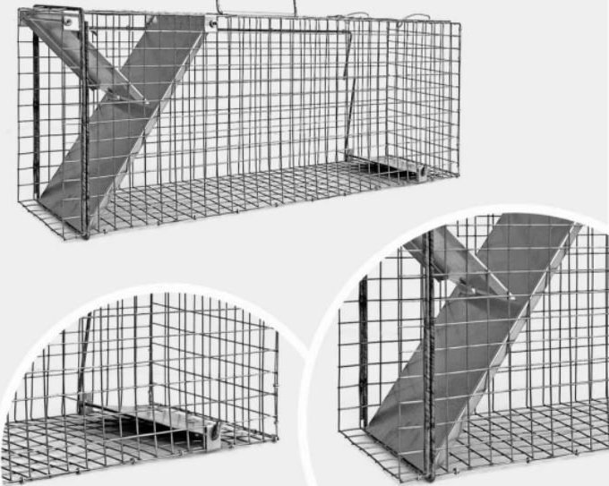 UN ŻYWOŁAPKA NA KUNY/KOTY 65X17X20CM (1 SZT)