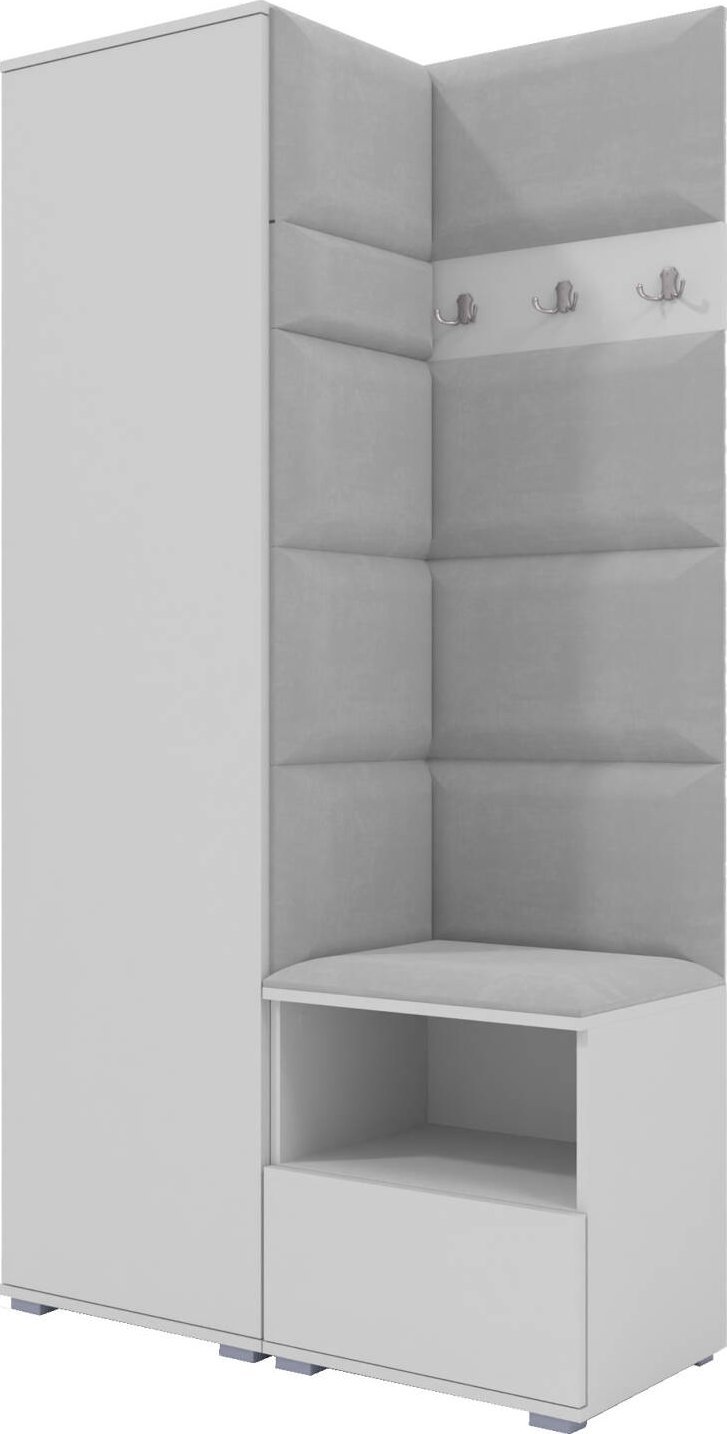 Ravio Tapicerowana garderoba Nela I w kolorze białym i tkaninie Trinity 32