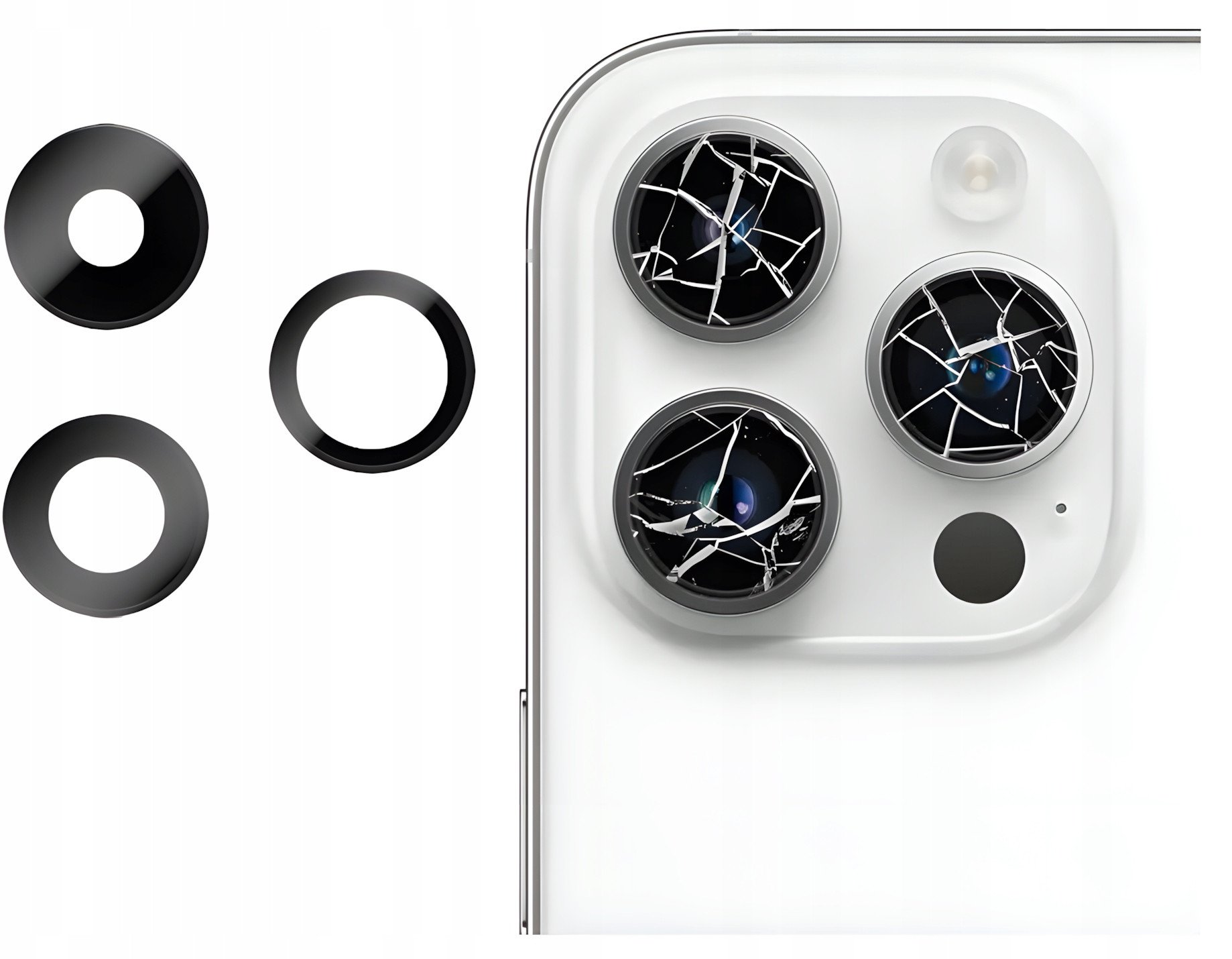 SZYBKA SZKŁO PREMIUM OSŁONA APARATU KLEJ DO IPHONE 14 PRO MAX A2894 A2651