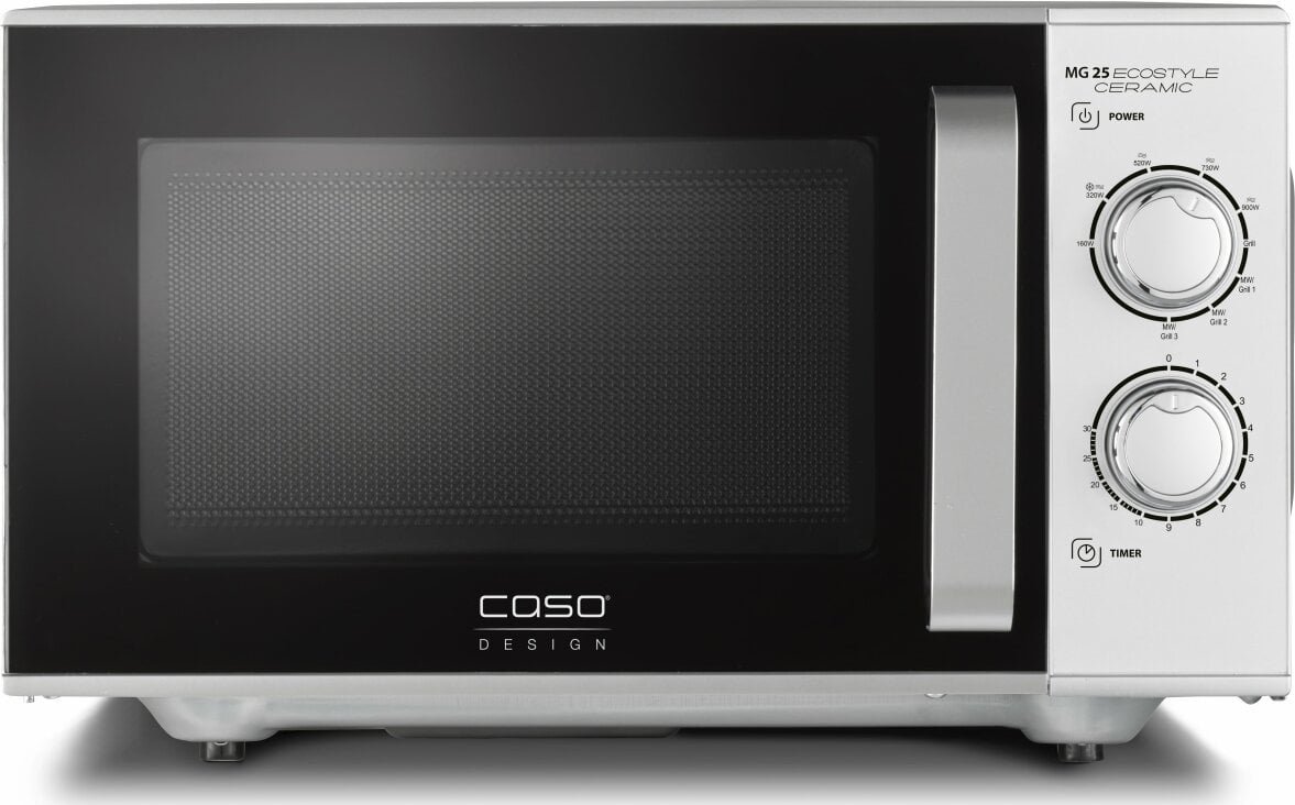 Kuchenka mikrofalowa Caso | Ceramic Microwave Oven with Grill | MG 25 Ecostyle | Free standing | 25 L | 900 W | Grill | Srebrny