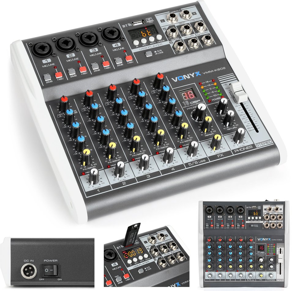 Mikser 6- kanałowy DSP VMM-K602 Vonyx one size