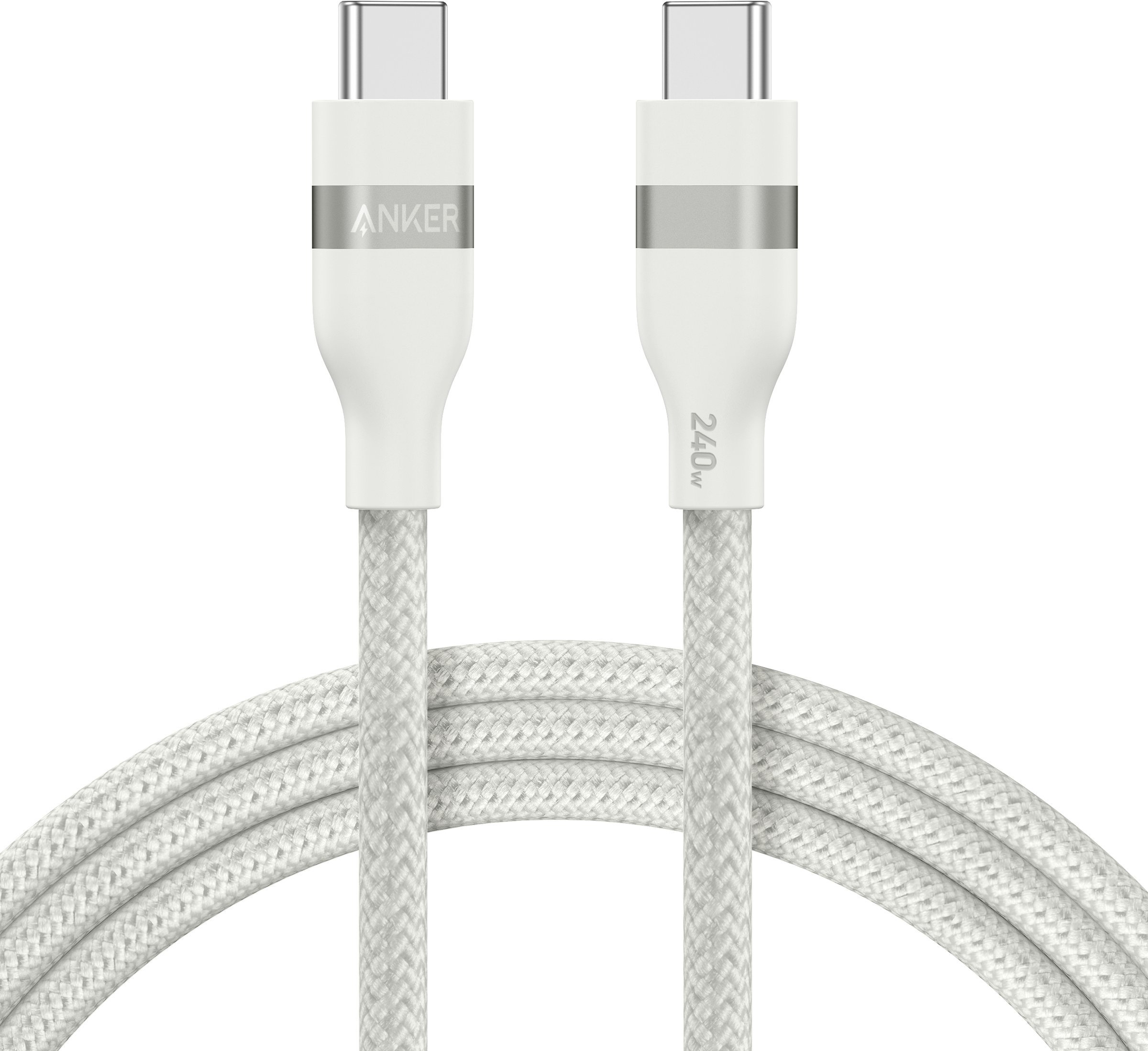 Anker - Kabel USB - 24 pin USB-C (M) do 24 pin USB-C (M) - 1.83 m - Fast Power Charging (240W), splecione kabel - biały