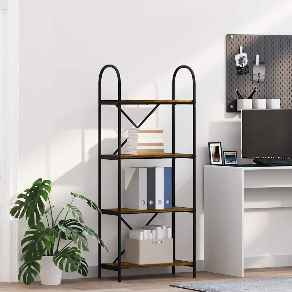 vidaXL Półka na książki Wędzony dąb 60 x 30 x 146 cm