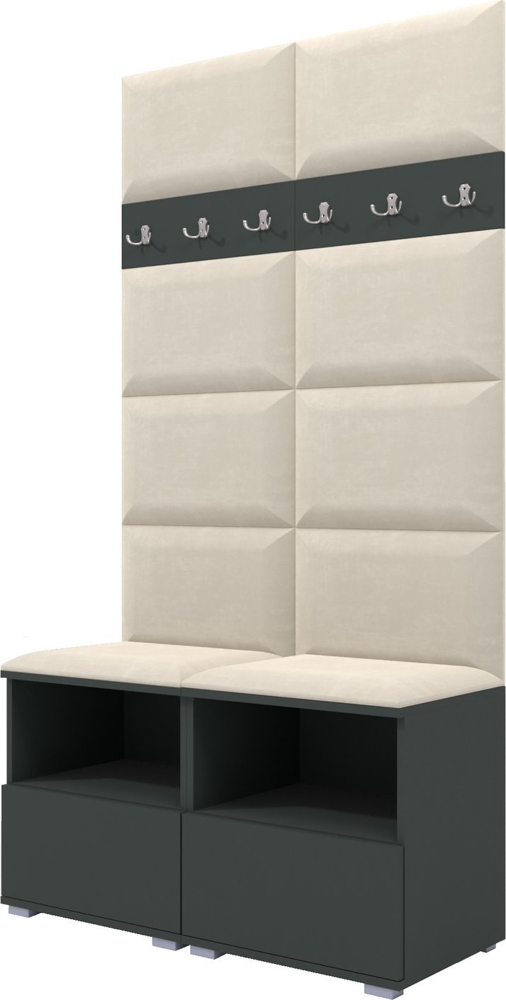 Ravio Tapicerowana garderoba Nela III - kolor grafit + tkanina Trinity 01