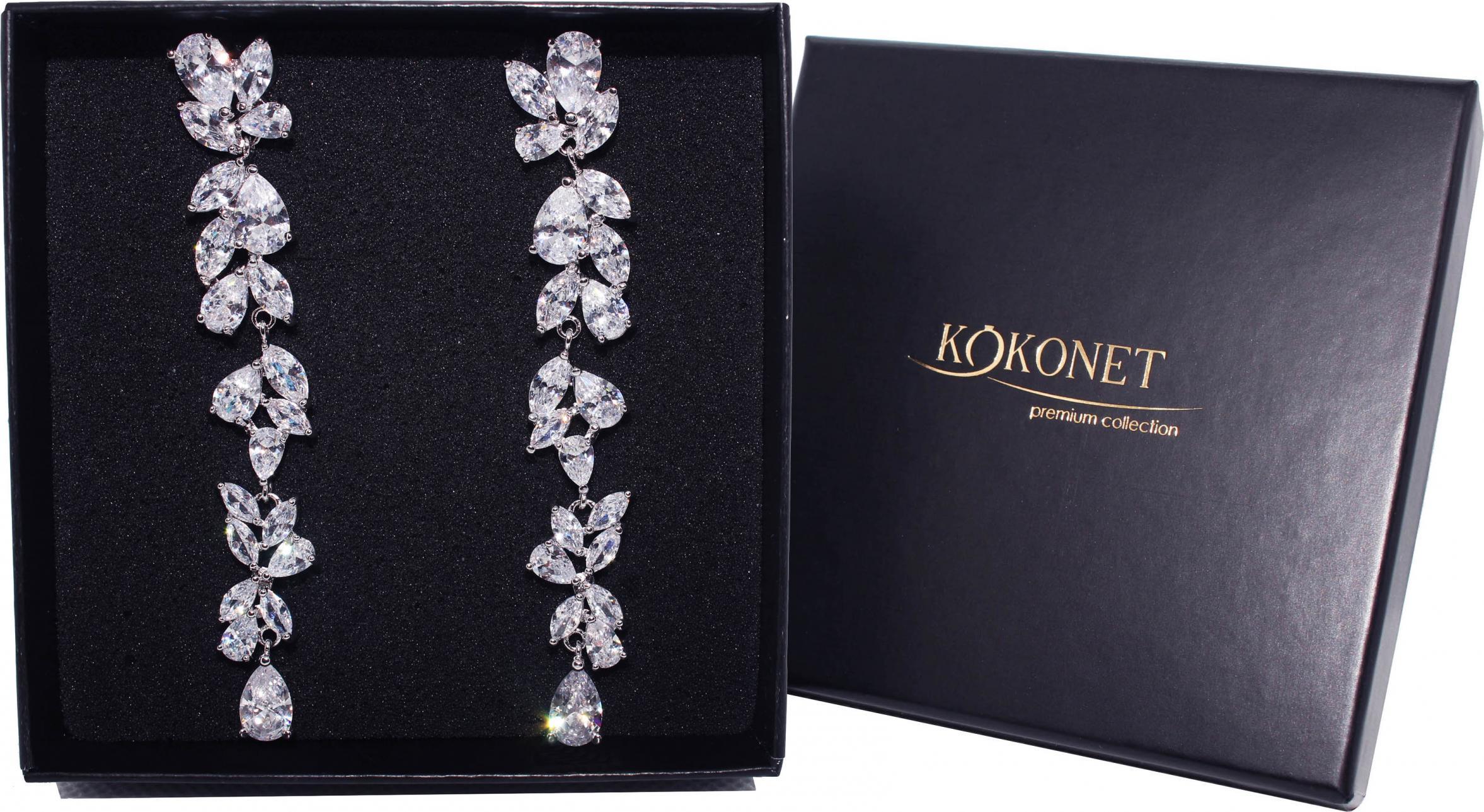 KOKONET KOLCZYKI długie ŚLUBNE srebrne rustic BOHO wiszące