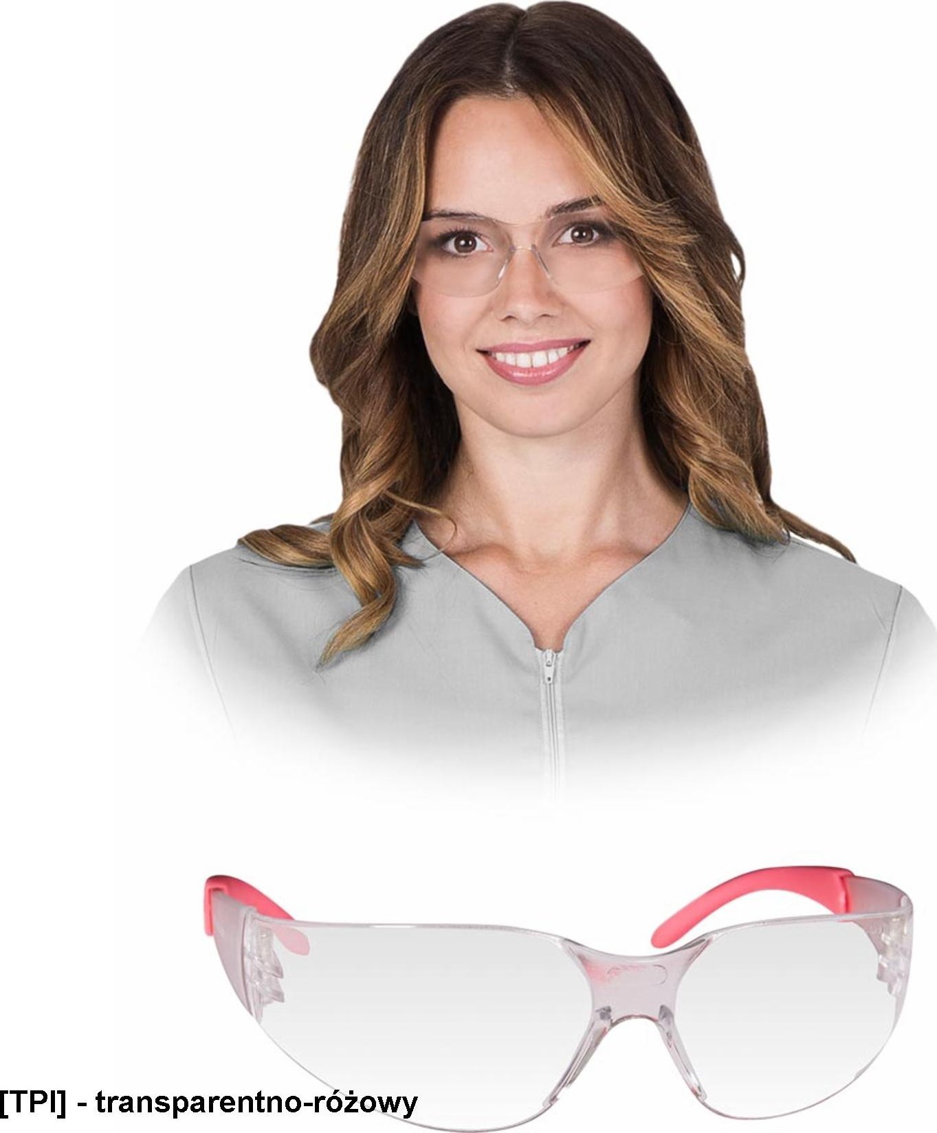 R.E.I.S. OO-ARVADA - Przeciwodpryskowe okulary ochronne - transparentno-różowy - uni