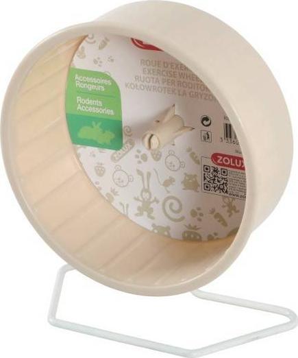 Zolux Kołowrotek plastikowy na metalowej podstawie 12 cm kol. beżowy