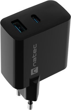 Ładowarka Natec Ribera GAN 1x USB-A 1x USB-C 65W (NUC-2145)