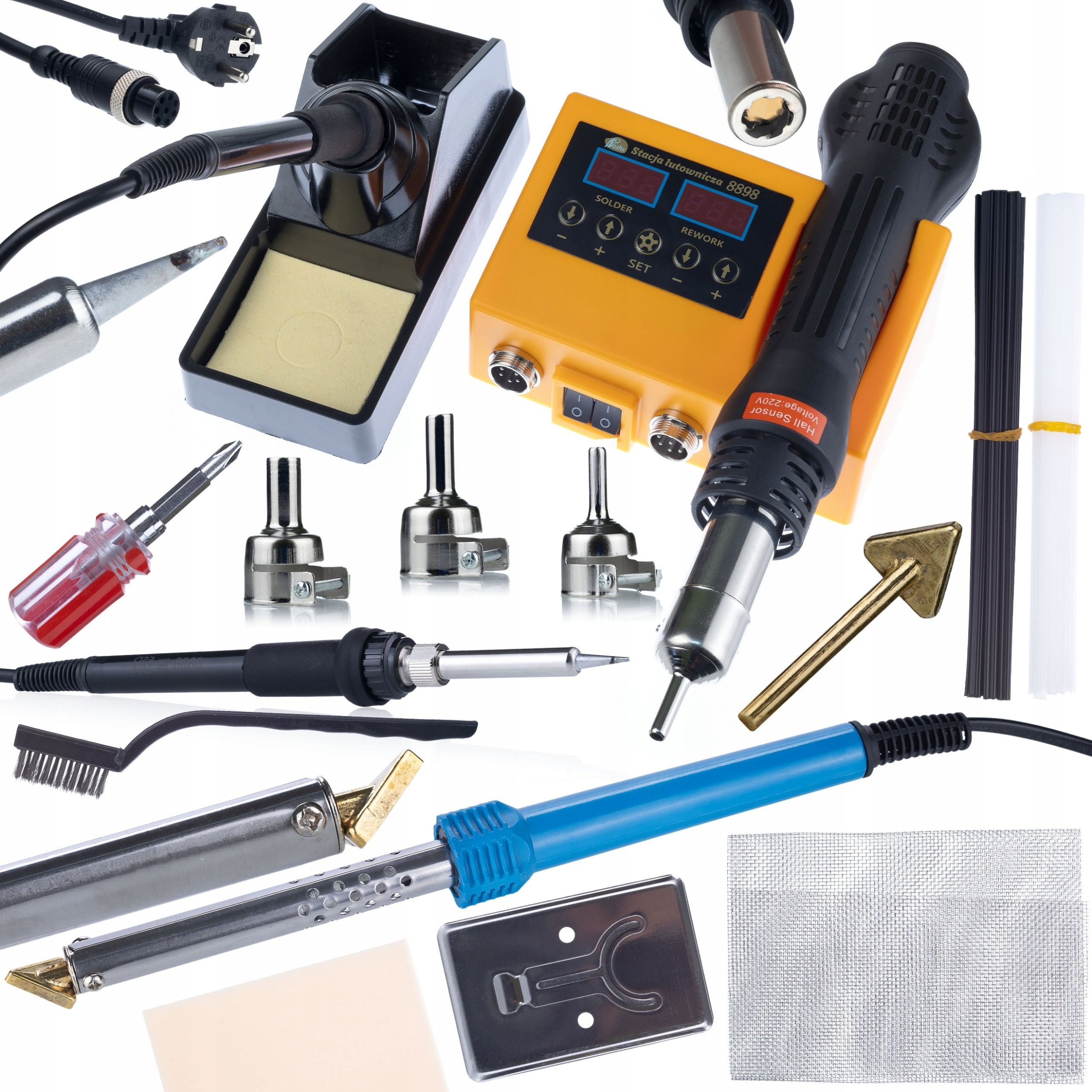 Rosfix ZESTAW LUTOWNICA 2W1 HOT-AIR MOCNA ROSFIX OH 660W BLUE LARK AKCESORIA HQ