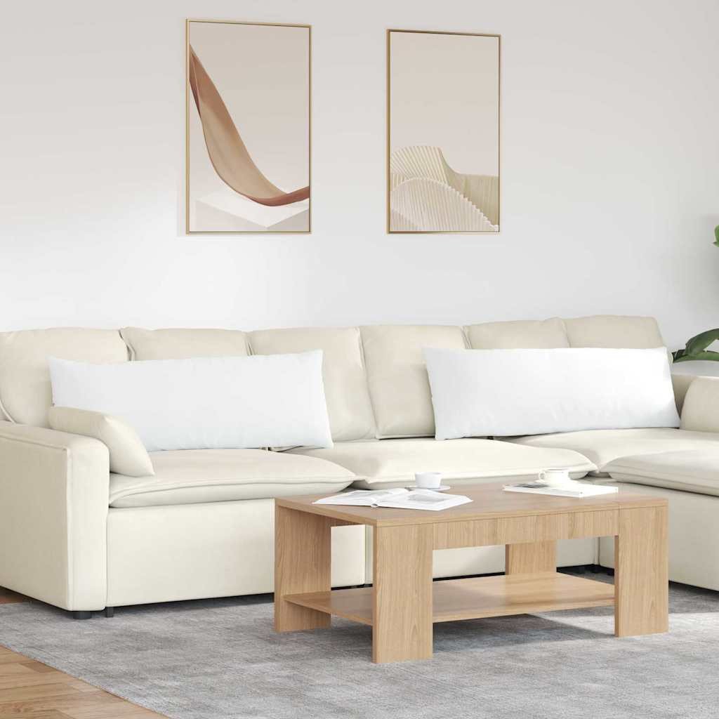 vidaXL Poduszki na sofę 2 pcs Biały 120 x 40 cm tkanina