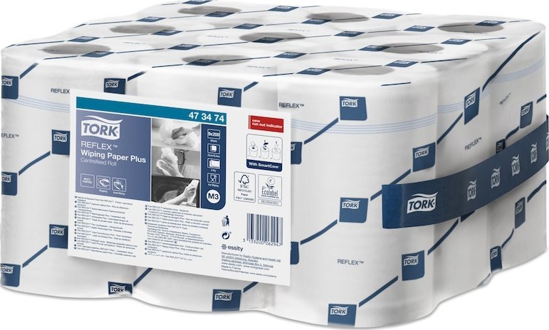 Tork Tork Reflex - Czyściwo papierowe w roli do średnich zabrudzeń, 1-warstwowe, M3, advanced - Białe