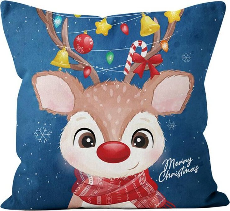 Aptel Świąteczna POSZEWKA na Poduszkę Pokrowiec Renifer 44x44cm BQ68B