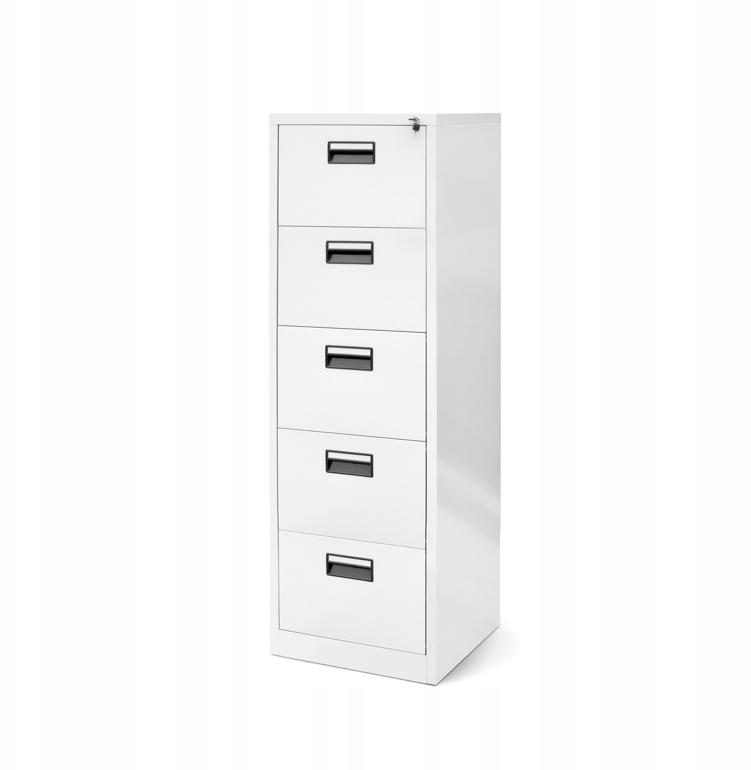 Metalowa szafa kartotekowa SARA V5, 460 x 1630 x 620 mm, biała