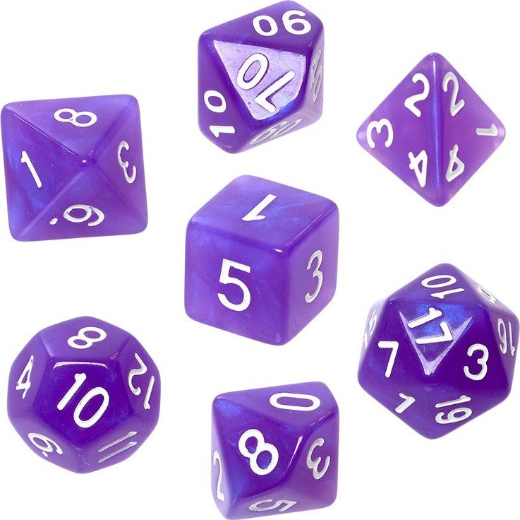 Rebel Komplet kości REBEL RPG - Kamienie Księżycowe - Ametyst